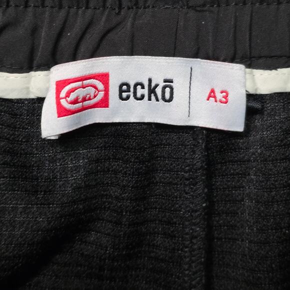 Ecko Jogger Pants Men A3 Medium Black Cargo Pockets Drawstring Streetwear - Picture 3 of 7